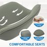 Bar Stool Set of 2 Modern Swivel, Adjustable Counter Height with Faux Leather Upholstered Hollow Back for Kitchen Island, Olive Green Image 3