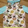 unique hoodie - pugs and donuts - size 12-14y Image 3