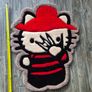Hello Kitty / Handmade / Rug / Tufting / Halloween / Kid / Carpet / 100% wool /  Horror edition / Red & Black / Collector's Piece / Custom Design Image 3