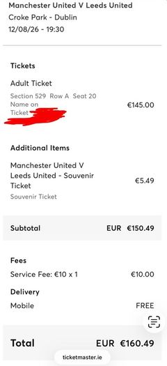 Manchester United vs Leeds Croke Park
