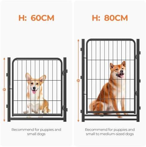 8 Panel Dog Pen, High 80cm Puppy Play Pen Indoor/Outdoor, Portable Detachable Pet Exercise Playpen, Pet Run Enclosures for Puppies, Cats, Rabbits and Other Animals