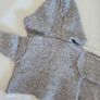 3m, Jacadi Paris Grey Baby Knit Hooded Set Image 4