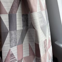 Pink & Grey Geometric Design Curtains