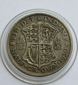 1930 Key Date Half Crown UK Silver
