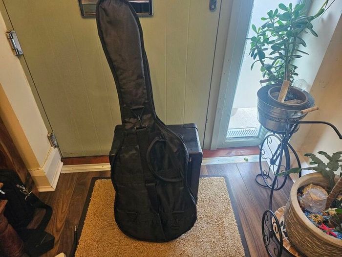 Aria electric guitar with Zoom Fire-15 Amp