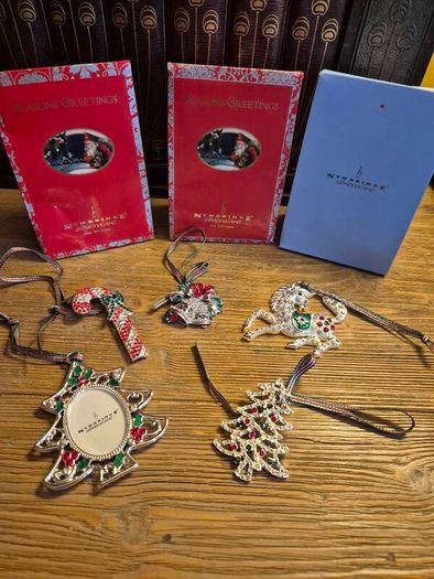 5 Newbridge Silver Colourful Crystal Christmas Decorations | Vintage & New Designs | Mint