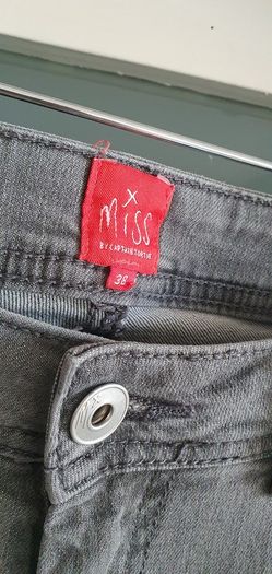 Miss by Captain Tortue grey skinny with zip detail Sz 38 (10-12UK) - Rrp 89 (New)