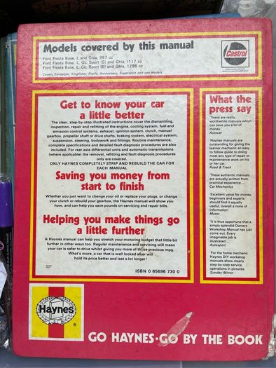 Haynes Manual: 76-80 Ford Fiesta Ghia