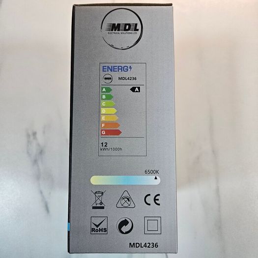 LED round bulkhead MDL4236 lamp lighting 12W A rating black/white new & boxed