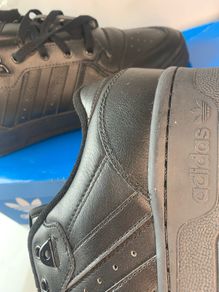 Get Mens Adidas Premium Black Leather Trainers