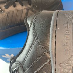 Get Mens Adidas Premium Black Leather Trainers