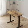Electric Standing Desk 100 X 60 cm Heigh Adjustable Standing desk, Ergonomic Home Office Desk for sit stand Table with Splice Board & Rustic Wood Grain Surface Image 5