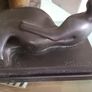 Moore Solid Bronze Ltd.Edition Reclyning Female Figure Sculpture Image 4