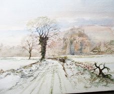 Unframed Watercolour, Winter Scene
