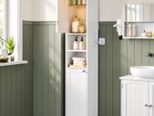 Slim Tall Bathroom Storage Cabinet with Door Activated Light 170cm