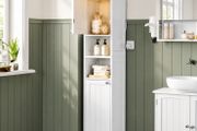 Slim Tall Bathroom Storage Cabinet with Door Activated Light 170cm