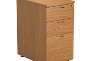 NEW 3 Drawer Desk High Pedestal 600mm deep - Nova Oak