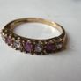 9ct Gold Ruby and White Stone Seven Stone Ring, Full Hallmarks, Size O Image 7