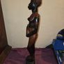Large carved wooden African Woman Statue Image 2