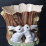 Vintage Hornsea Planter Flower Pot Kissing Bunnys Image 2