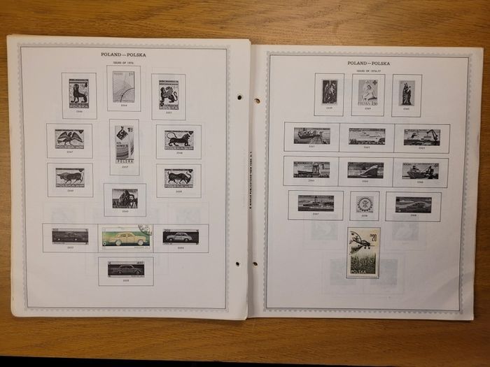 Poland 1946 -1983  Minkus Stamp album pages partially filled