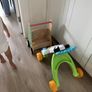 Two baby walkers - Fisher-Price Zebra and wooden activity walker Image 2
