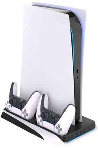 PS5 Digital Edition Vertical Cooling Stand Dual Controller Charger DualSense + 12 Game Slots Tray + USB CABLE.