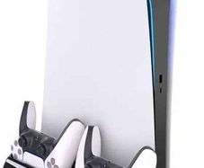 PS5 Digital Edition Vertical Cooling Stand Dual Controller Charger DualSense + 12 Game Slots Tray + USB CABLE.