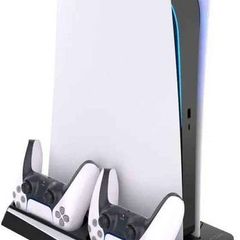 PS5 Digital Edition Vertical Cooling Stand Dual Controller Charger DualSense + 12 Game Slots Tray + USB CABLE.