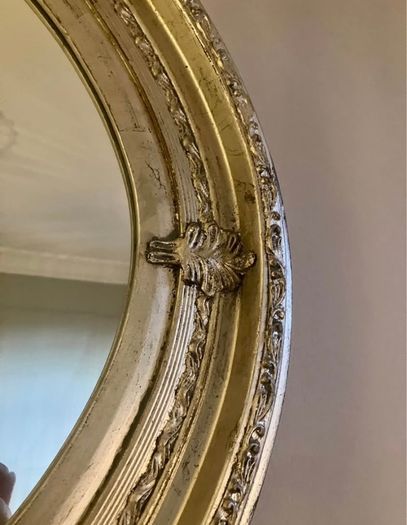 Silver decorative mirror pair