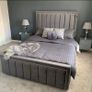 4'6 Light Grey Monaco BedFrame & Mattress. Image 3
