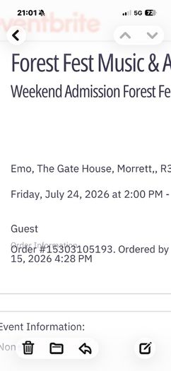 2 x forest fest weekend tickets