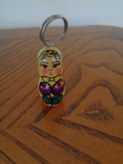 Hand Painted Russian Doll Key Rings x 4 for Sale