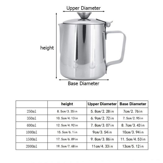 Brand New MAGT stainless steel jug with lid, 1500ml milk Jug.