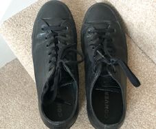Black leather Converse trainers UK6.5