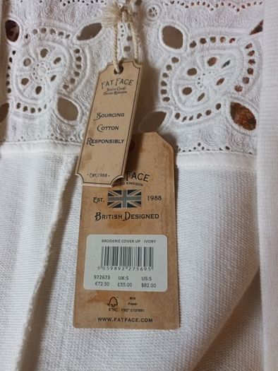 Fat Face Ivory  Cardigan/ JacketS. S- 12   B.N.W.T