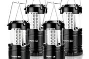 FREE EXPRESS SHIPPING Camping Lights, Collapsible Camping Lantern Battery Powered, Portable Camping Light for Tents, AA Battery Operated, Battery Lanterns for Power Cuts, Emergency Lighting, Fishing, Pack of 4