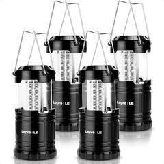 FREE EXPRESS SHIPPING Camping Lights, Collapsible Camping Lantern Battery Powered, Portable Camping Light for Tents, AA Battery Operated, Battery Lanterns for Power Cuts, Emergency Lighting, Fishing, Pack of 4