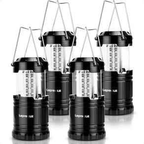 FREE EXPRESS SHIPPING Camping Lights, Collapsible Camping Lantern Battery Powered, Portable Camping Light for Tents, AA Battery Operated, Battery Lanterns for Power Cuts, Emergency Lighting, Fishing, Pack of 4