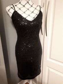 Black Sequince Dress "As New" Size 10-12