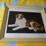 Vintage Needle Point Dog Framed Picture Image 2