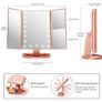 Illuminated Makeup Mirror, Trifold Vanity Mirror with 1X / 2X / 3X Magnification, Natural Looking LEDs, Touch Screen, Rechargeable Mirror Image 4