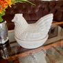 Vintage Mid Sized Cream Ceramic Hen on Nest Egg Keeper Storage Jar Image 3