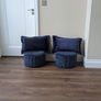Navy Cushions (2) & Footstools (2) Image 2