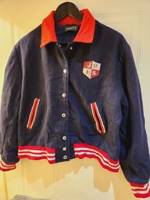 80's University Indigo Joes Navy Wool Varsity Jacket Rare