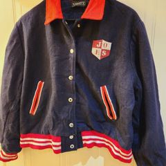 80's University Indigo Joes Navy Wool Varsity Jacket Rare