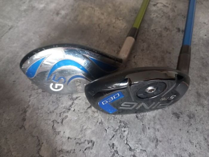 Two ping golf woods. Left handed clubs.