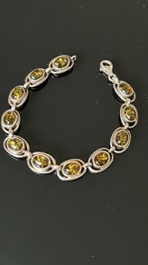 Sterling silver and Amber bracelet