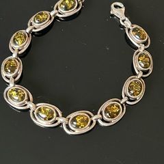 Sterling silver and Amber bracelet
