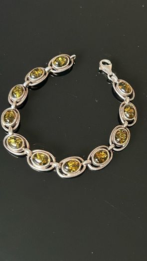 Sterling silver and Amber bracelet